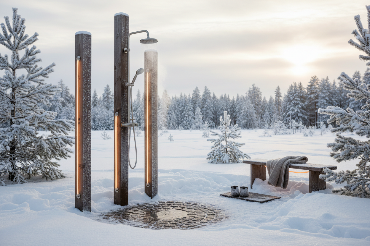 Nyd et Forfriskende Bad Udendørs Hele Året Med en Frostfri Udebruser